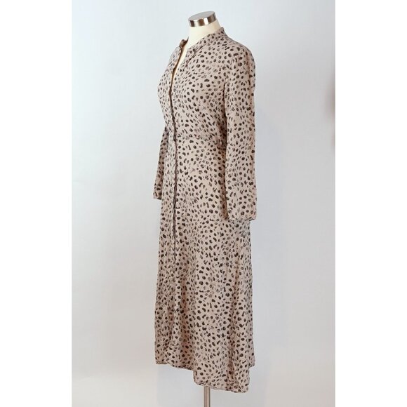 Cloth & Stone Animal Leopard Maxi Shirtdress - Size Small - Picture 3 of 5